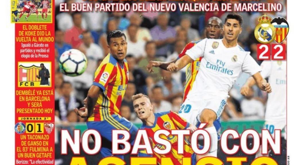 Portada de AS (28/08/2017).