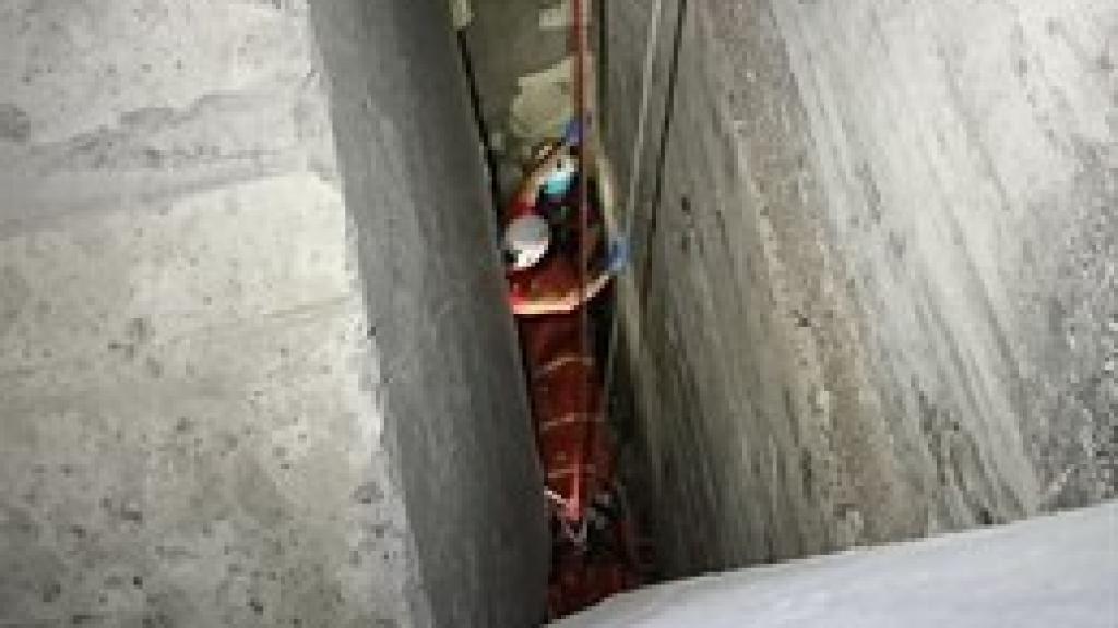 Bloques donde quedó atrapado el menor.