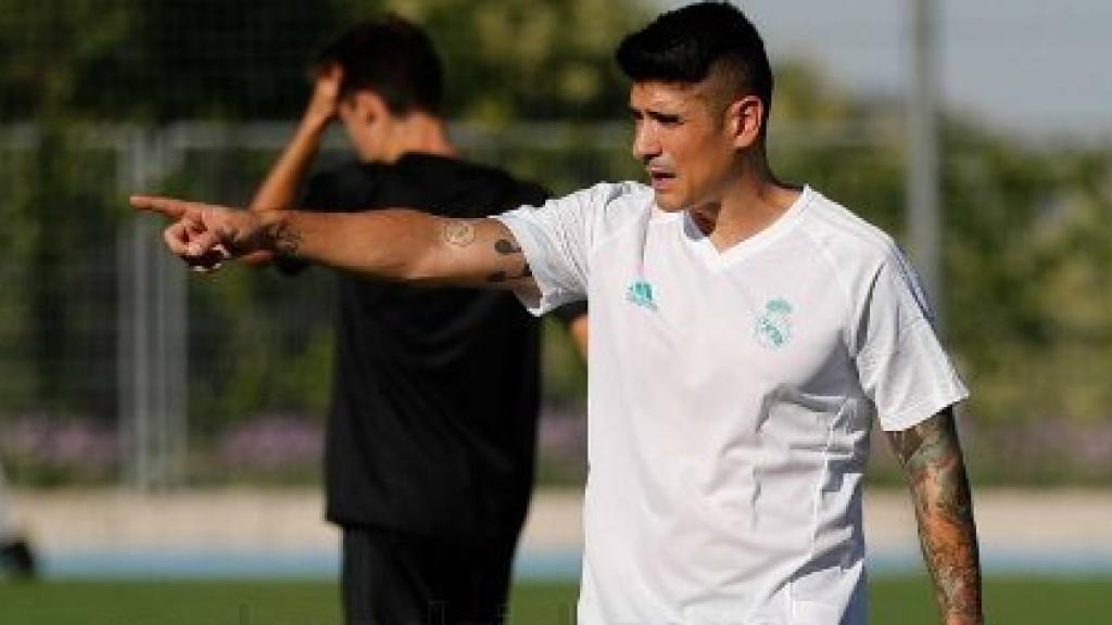 Álvaro Benito durante un entrenamiento del Juvenil B