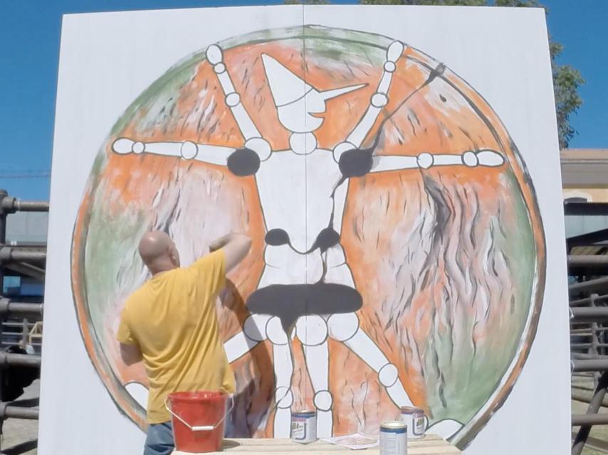 Mauro Pallotta y uno de sus trabajos.