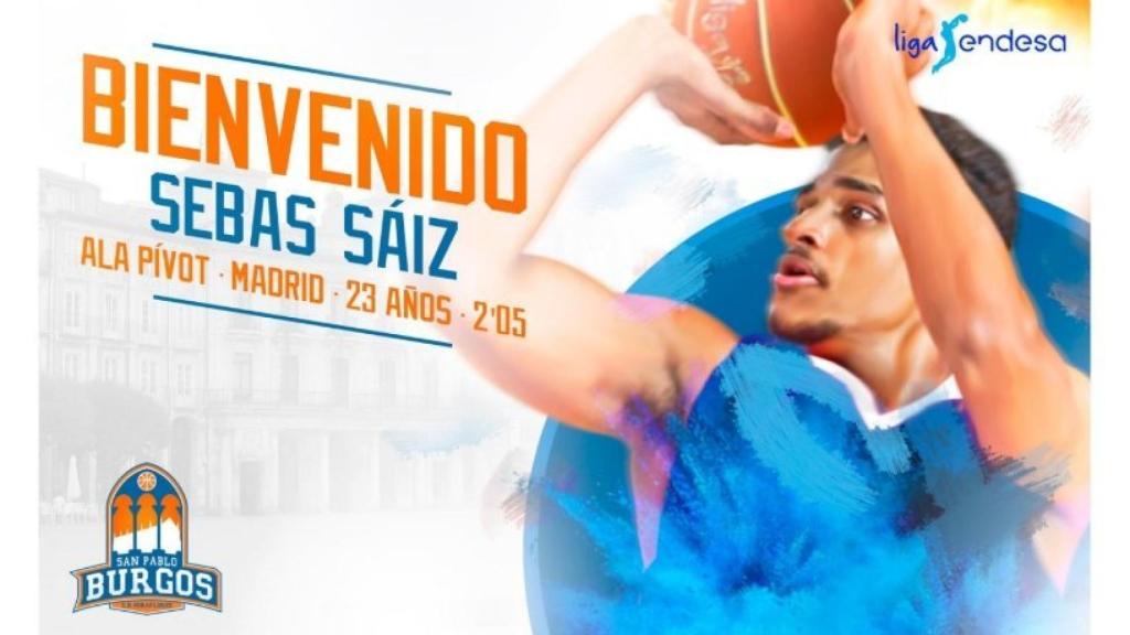 Sebas Sáiz ficha por San Pablo Burgos en calidad de cedido. Foto: Twitter (@SanPabloBurgos).