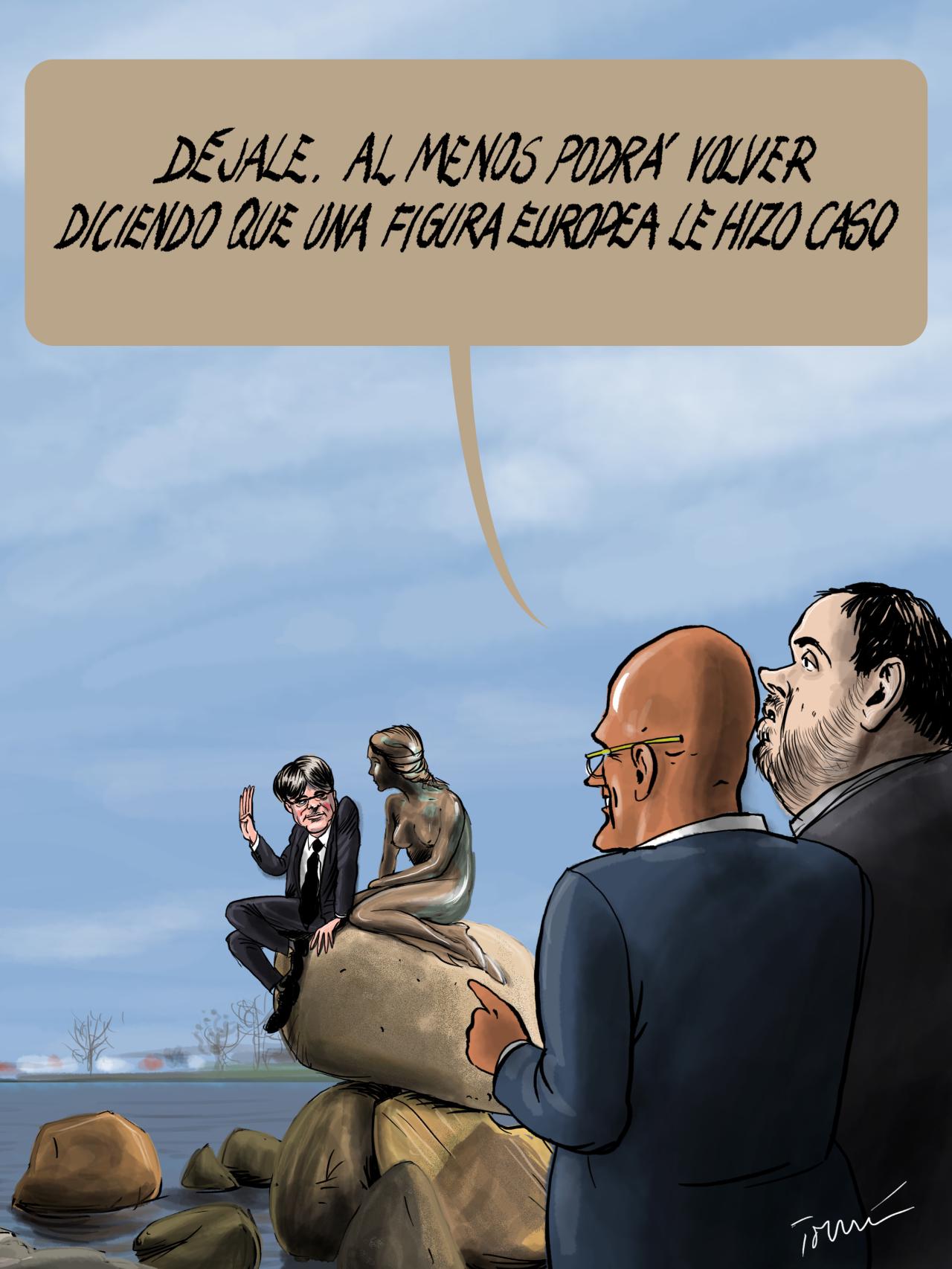 Una figura europea recibe a Puigdemont