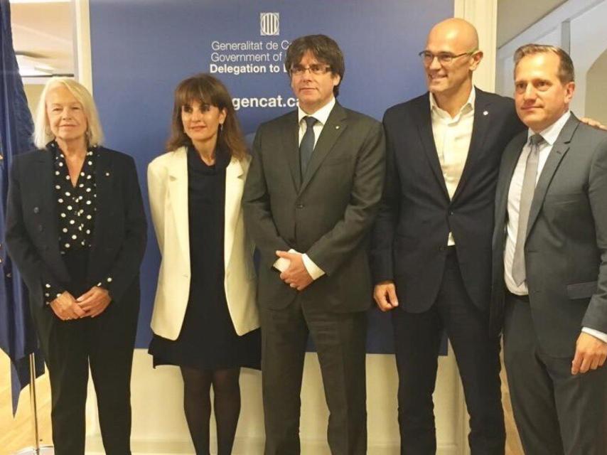 María Badia, Francesca Guardiola, Carles Puidgemont y Raül Romeva.