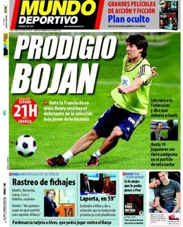 El cuento de La Masía: Bojan, de ser comparado con Raúl, a estar cedido en el Alavés