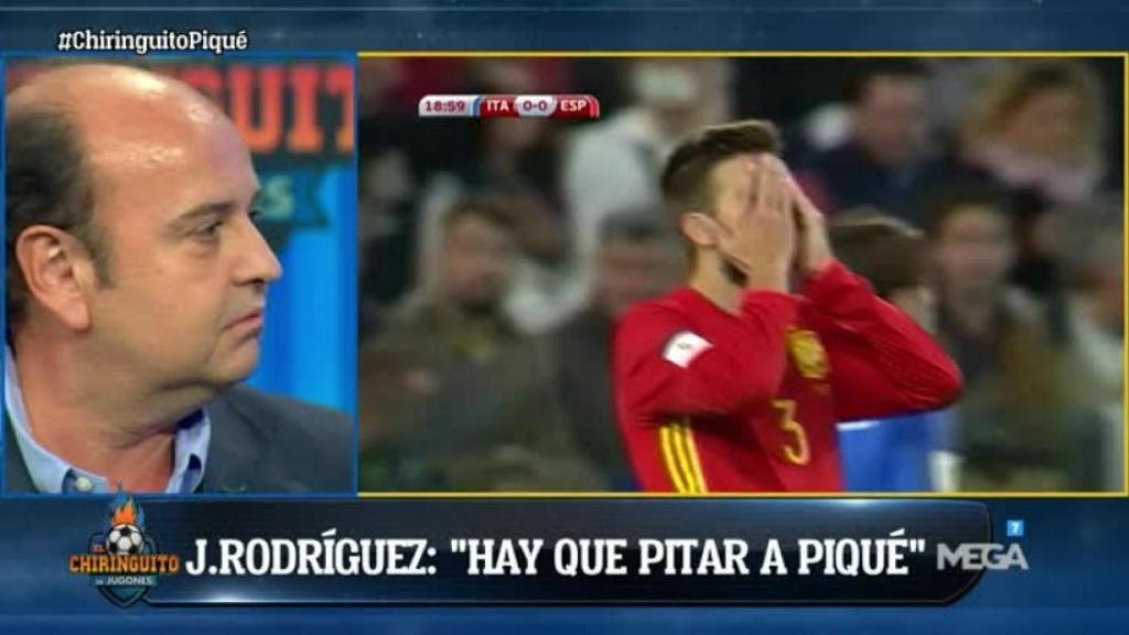 Juanma Rodríguez en El Chiringuito. Foto Twitter (@elchiringuitotv)