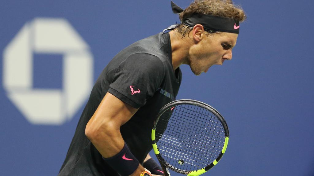 Nadal, celebrando un punto ante Daniel.