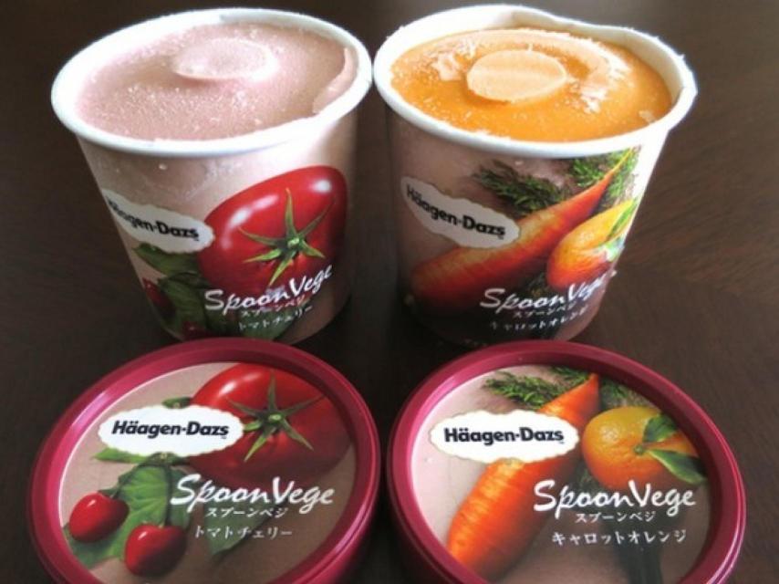 Helados de tomate y zanahoria