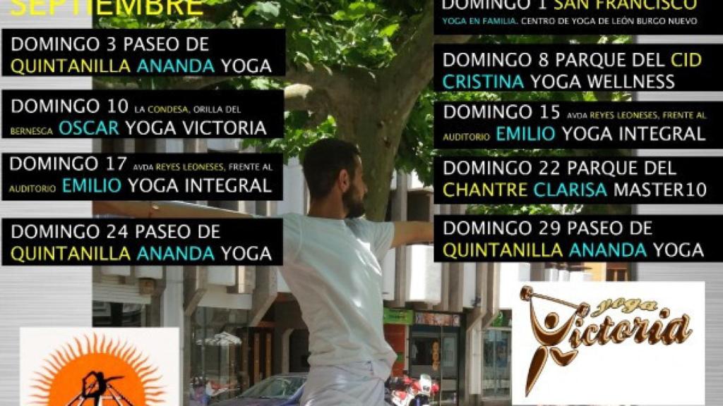 Cartel yoga en parques