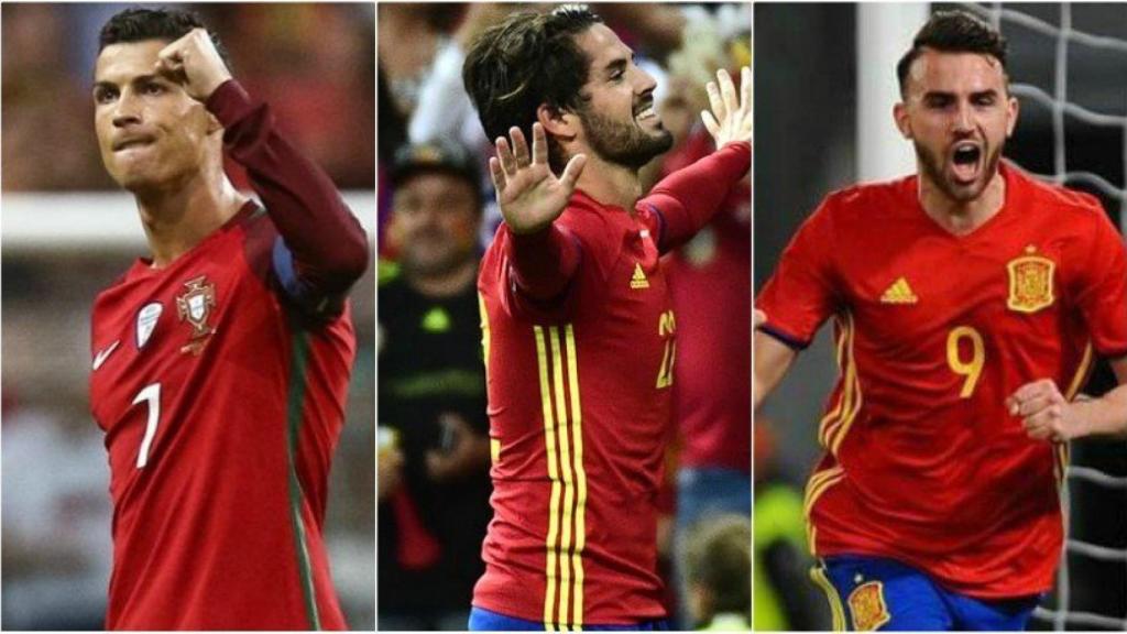 Los madridistas con sus selecciones