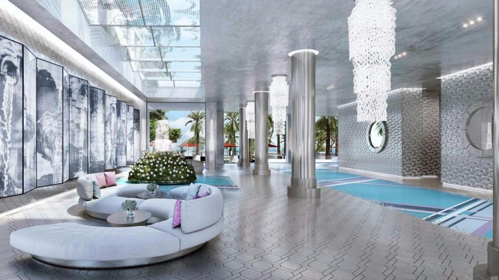Entrada diseñada por Karl Lagerfeld para el complejo residencial de Sunny Isles Beach . | Foto: The Estates At Acqualina.