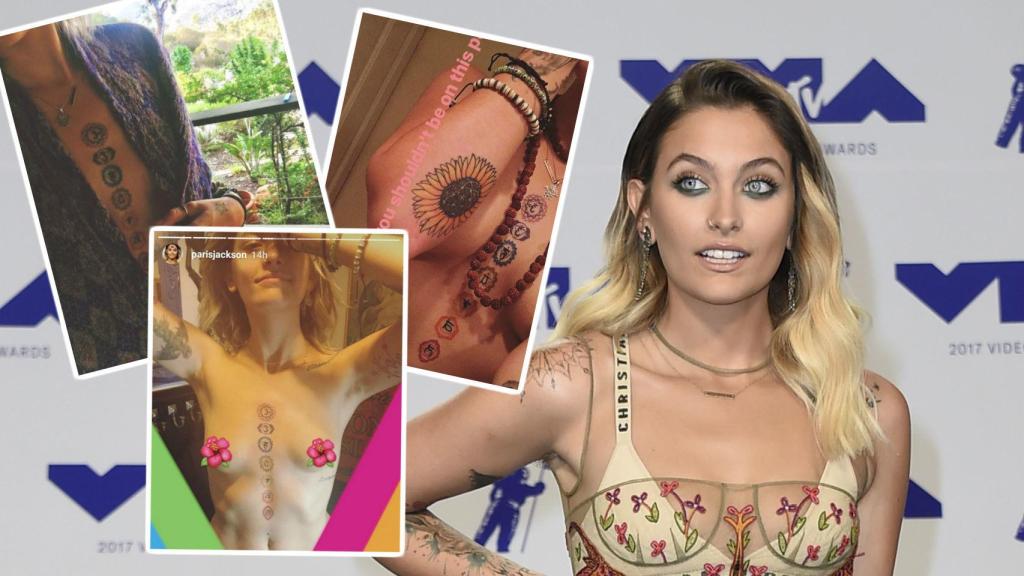 Paris Jackson no ha tenido reparo en desnudarse para enseñar sus tatoos.