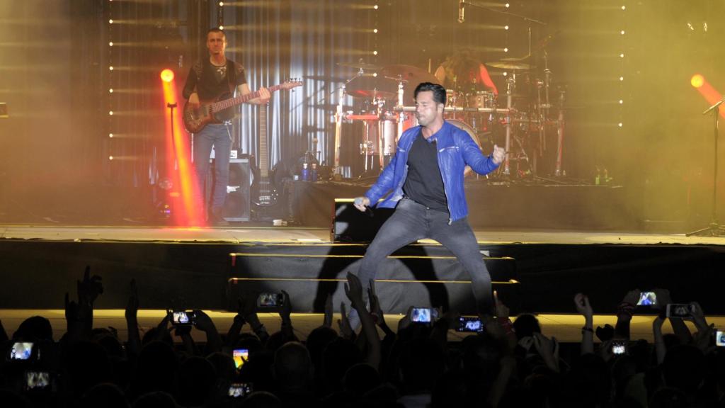 David Bustamante durante un concierto en Málaga este agosto.