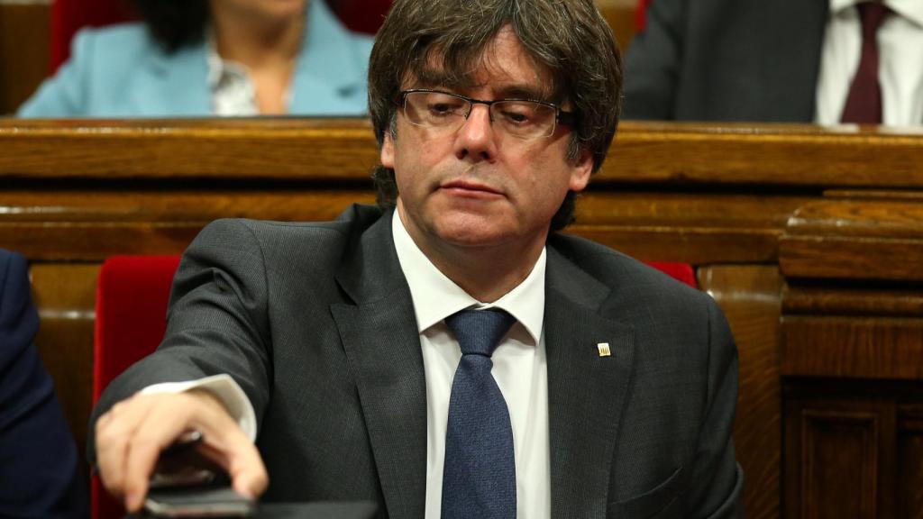 Carles Puidgemont, durante el pleno de este miércoles.