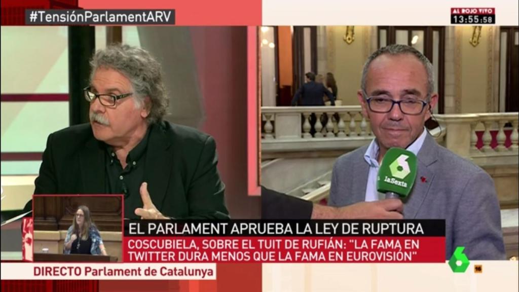Joan Coscubiela respondió a Gabriel Rufián en el programa Al Rojo Vivo de La Sexta
