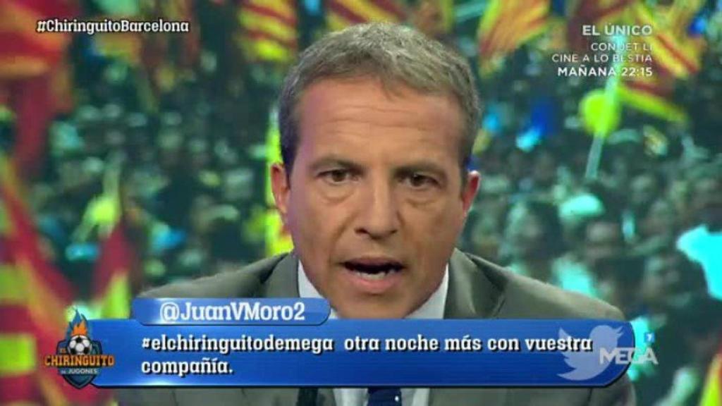 Cristóbal Soria, en El Chiringuito. Foto: Twitter (@elchiringuitotv)