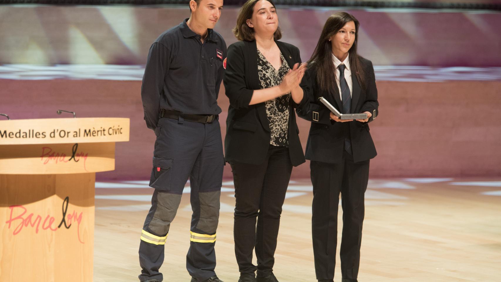 Ada Colau,  durante la entrega de la Medalla de Oro al Mérito Cívico.