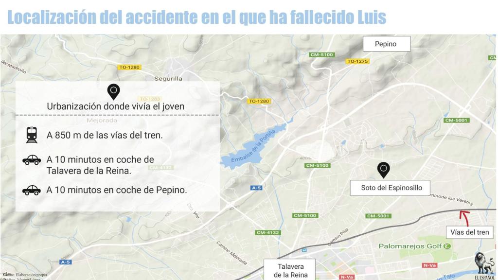Localización de la urbanización donde vivía Luis.