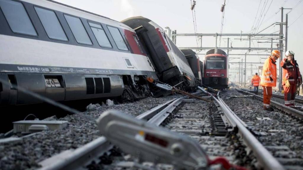 Un accidente de tren anterior en Suiza.ç