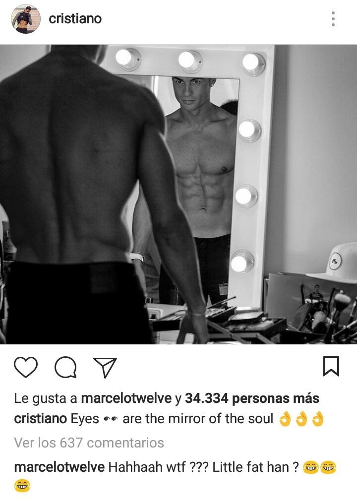 El trolleo de Marcelo a Cristiano Ronaldo por su forma física