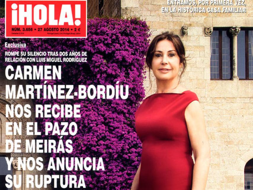 Carmen Martínez-Bordiú en la puerta del Pazo de Meirás.