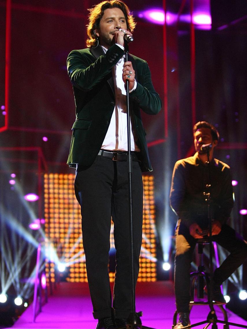 Manuel Carrasco durante un concierto.