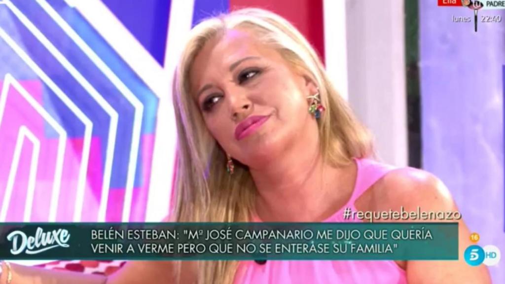Belén Esteban durante la entrevista en Sábado Deluxe.