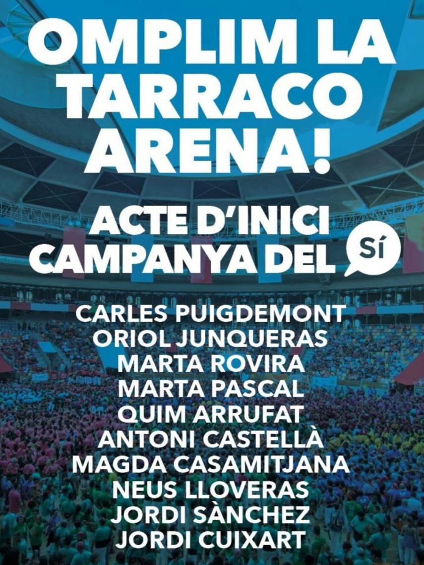 Cartel del mitin independentista.