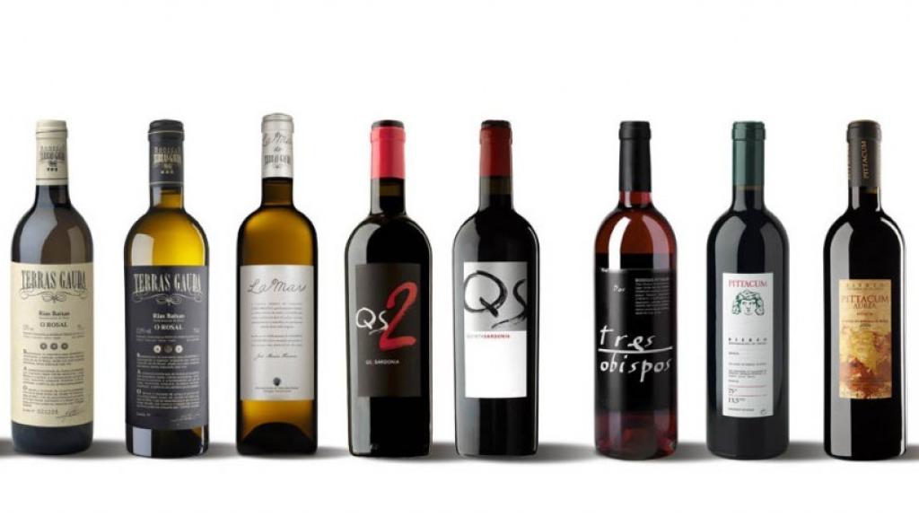Algunos vinos de las bodegas del grupo Terras Gauda.