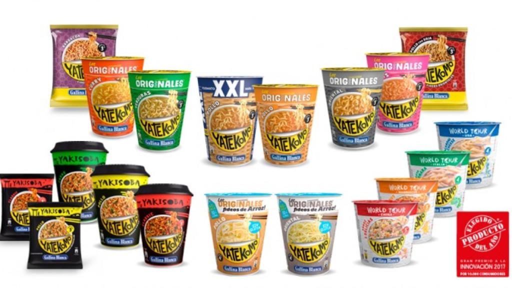 La gama de productos Yatekomo de Gallina Blanca.