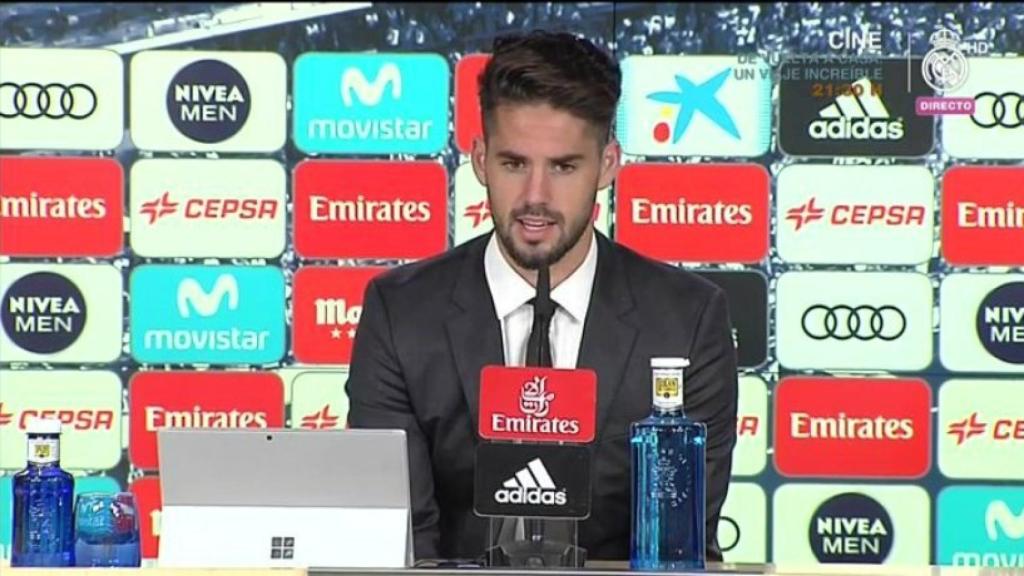 Isco en rueda de prensa