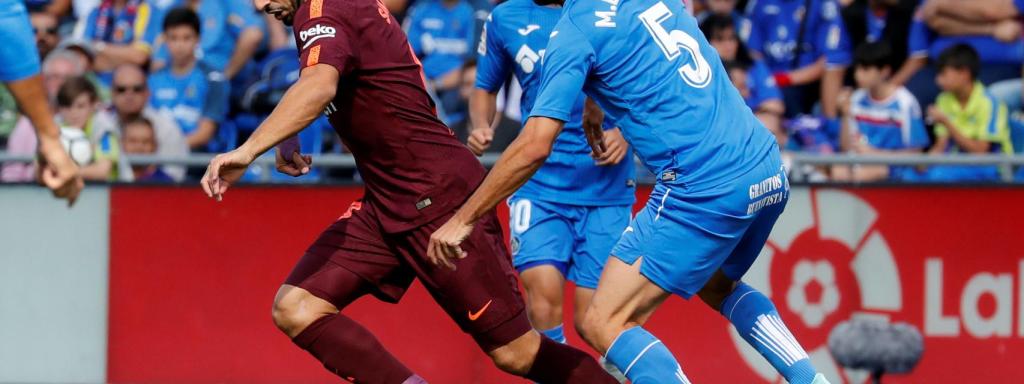 Suárez y Bergara en el Getafe - Barcelona.