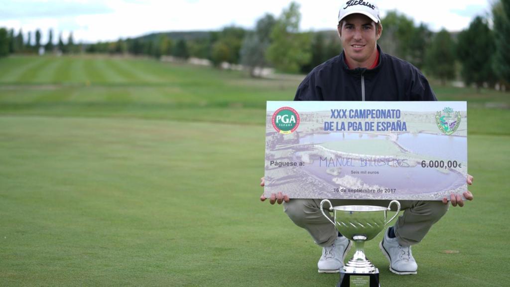 Manuel Ballesteros tras proclamarse campeón.