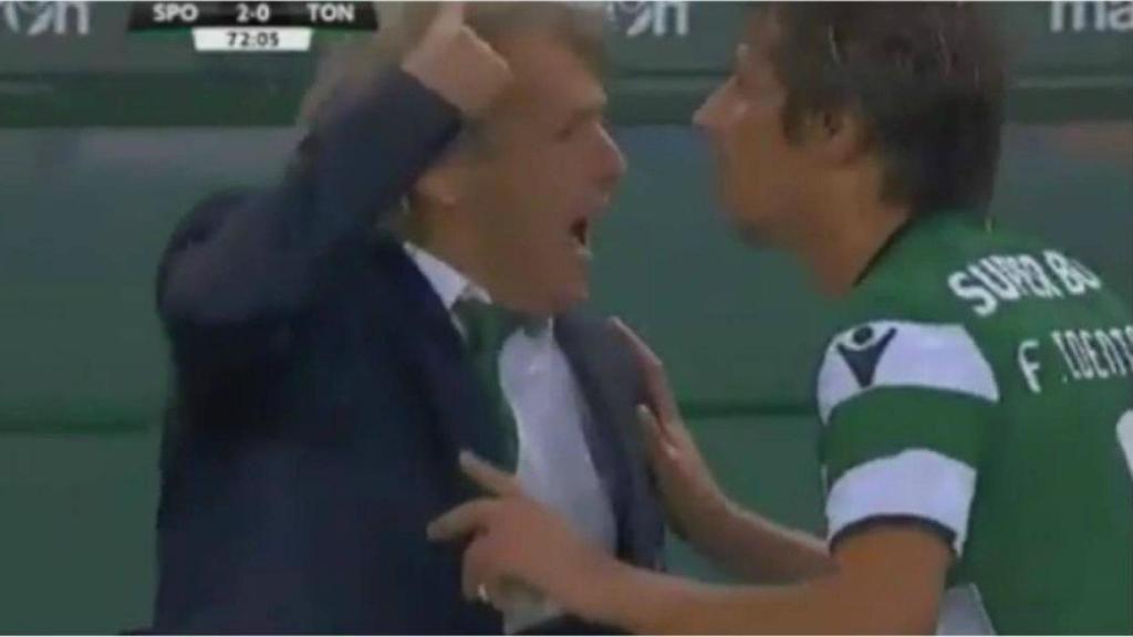 Coentrao discute con su entrenador