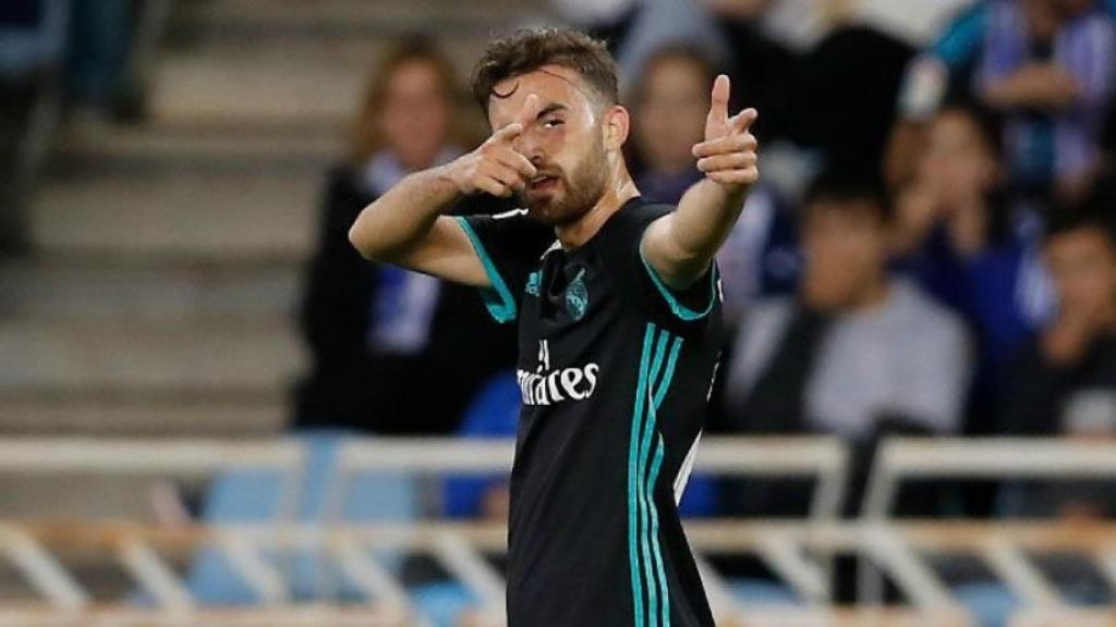 Mayoral celebra su gol a la Real