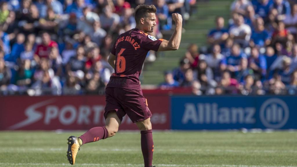 Denis Suárez celebra su gol ante el Getafe.