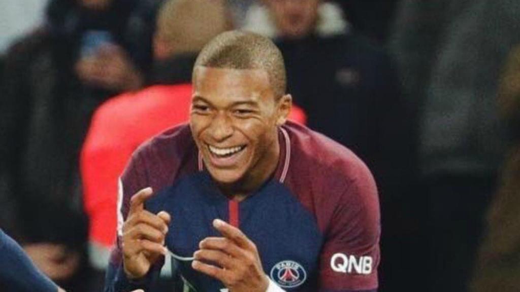Mbappé ante el Lyon. Foto. Twitter (@KMbappe)