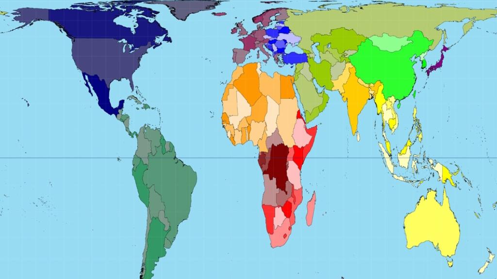 Diseño de mapa de Peters.