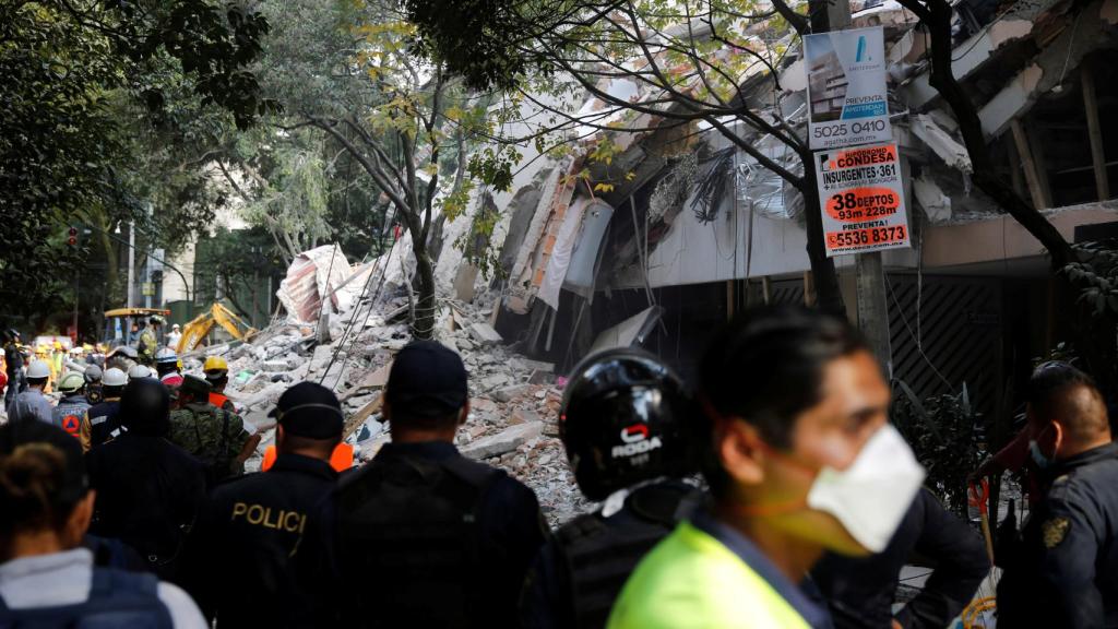Edificio colapsado en la capital mexicana.