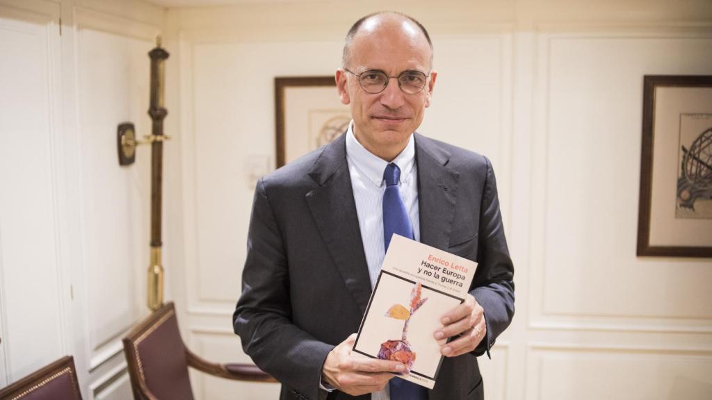 Letta, en la sede de la CEOE, donde este martes presentó su libro.