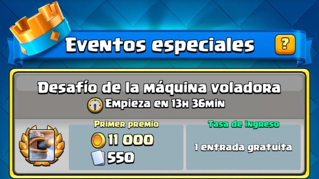 Prueba la nueva carta de Clash Royale con su desafío de la Máquina Voladora