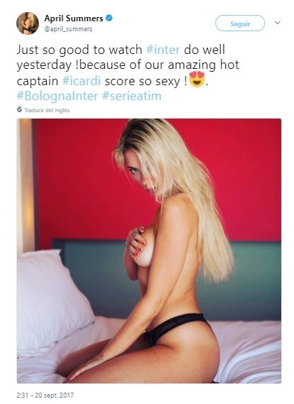 Tweet de April Summers. | Foto: @april_summerz