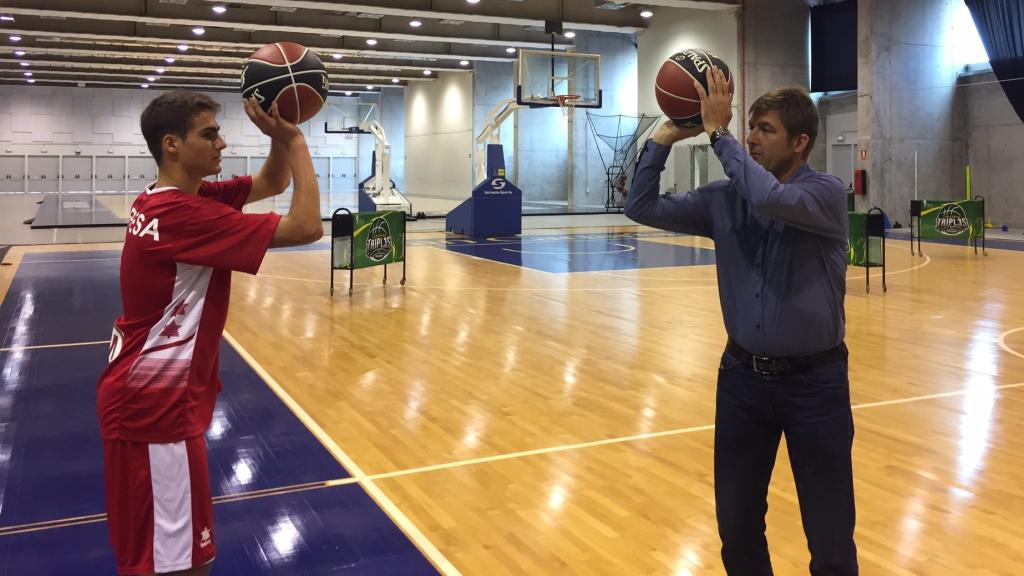 Gerard y Rafa Jofresa este viernes en los entrenamientos previos al concurso.