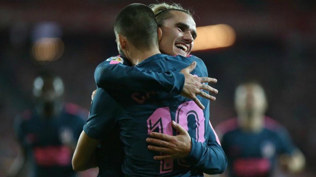 Griezmann celebra su gol en San Mamés. Foto Twitter (@Atleti)