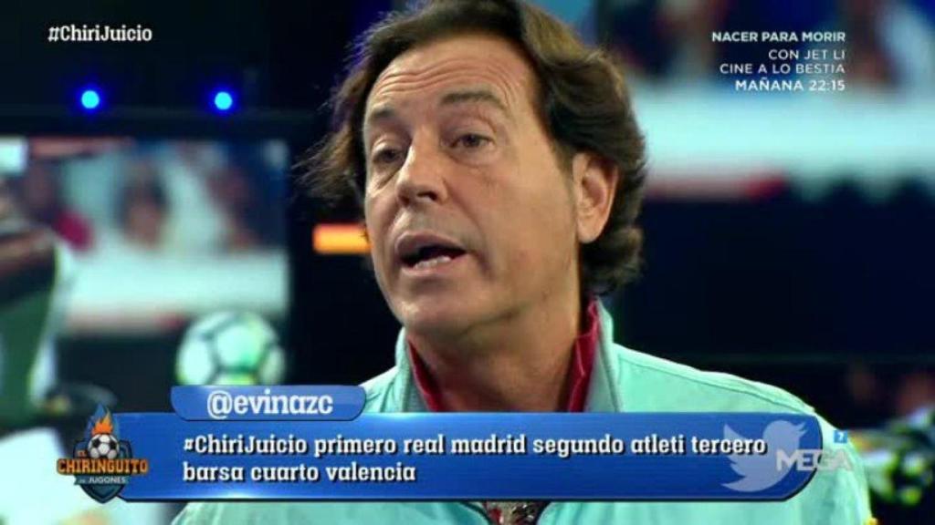 Pipi Estrada, en El Chiringuito. Foto Twitter (@elchiringuitotv)