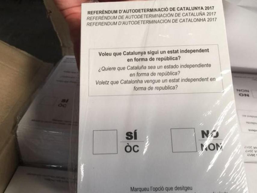 Papeletas destinadas al 1-O incautadas por la Guardia Civil