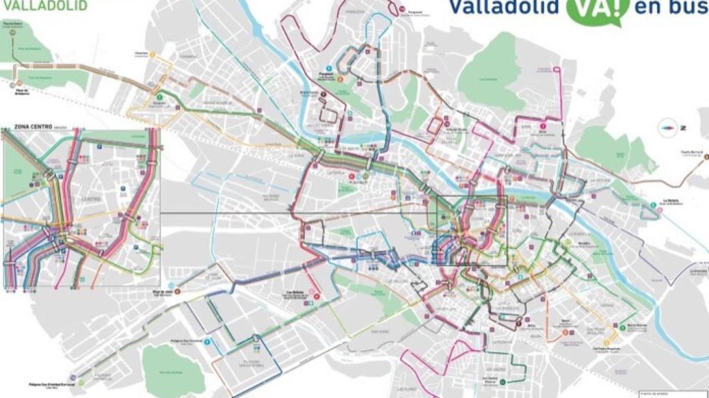 plano valladolid nuevas lineas autobus auvasa 1