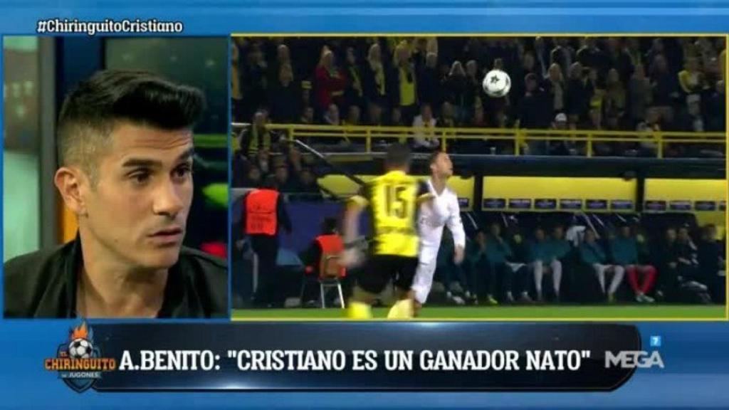 Álvaro Benito en El Chiringuito. | Foto: Twitter (@elchiringuitotv)