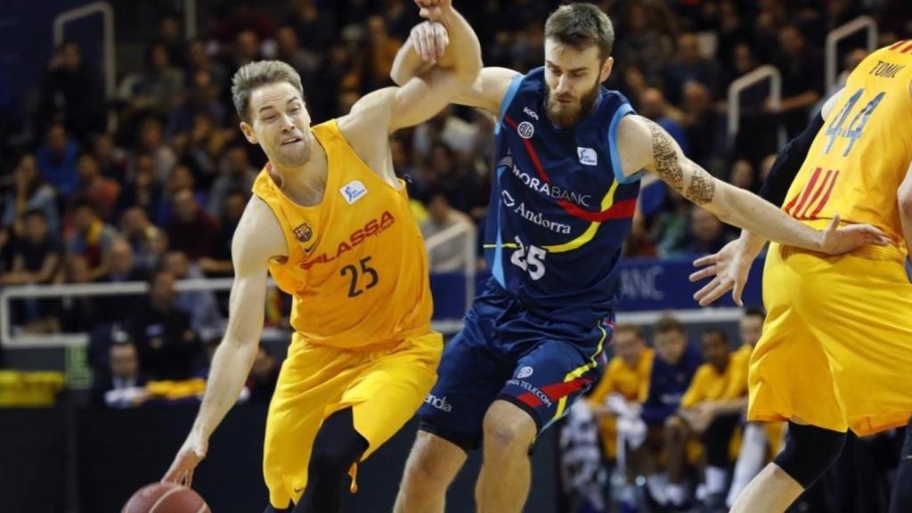 Koponen y Jelinek en un partido contra el Andorra del curso pasado.