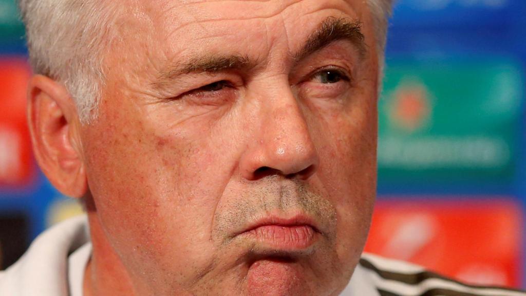 Ancelotti, en una rueda de prensa con el Bayern.