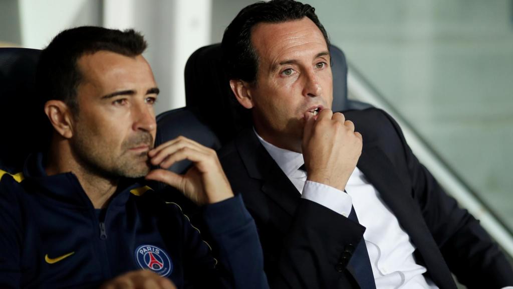 Emery en el banquillo este miércoles ante el Bayern.